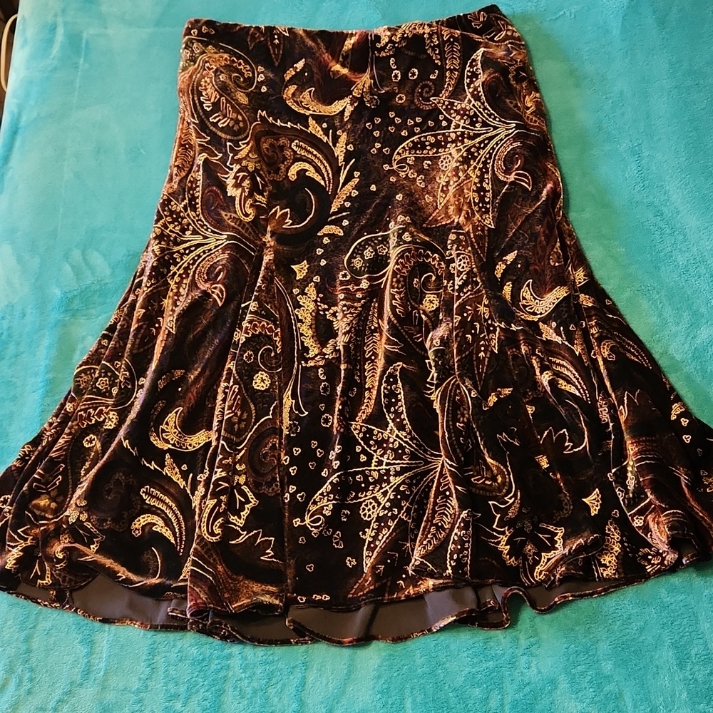 Lauren Ralph Lauren Velvet Midi Skirt